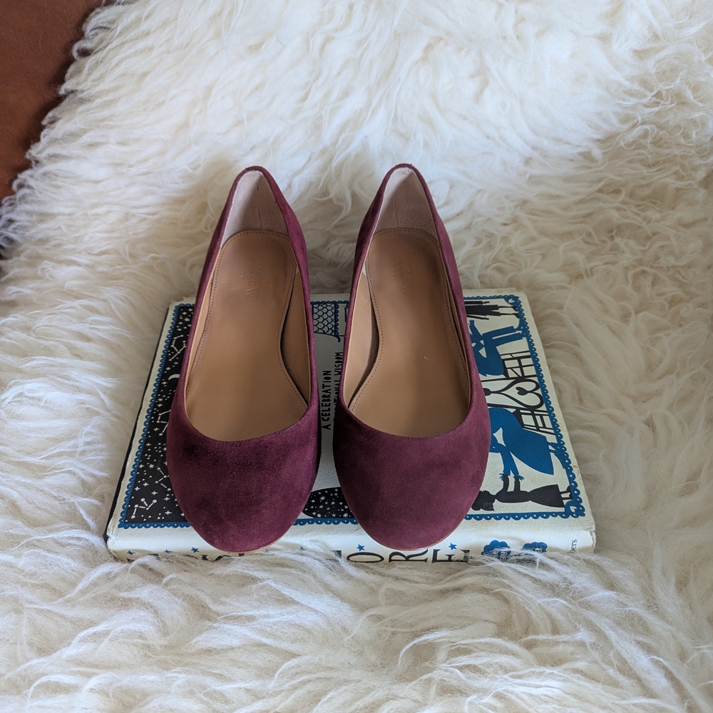 J. Crew Flats in Burgundy Suede - Picture 2 of 9